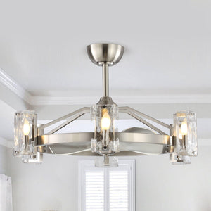 34" Bucholz Modern DC Motor Brushed Nickel Downrod Mount Reversible Ceiling Fan with LED Lighting and Remote Control