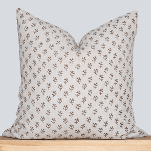Tierra Block Printed Pillow Cover | Brown