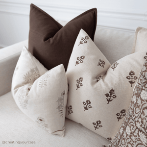 Ella Floral Block Printed Pillow Cover | Lumbar