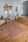 Curvy Brown Stripes Design Rug
