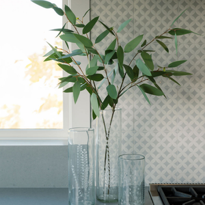 Etched Glass Tall Vases & Candleholders
