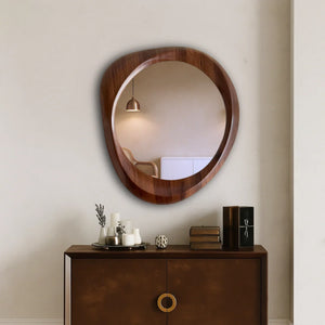 Woodworked Elegance Irregular Round Mirror