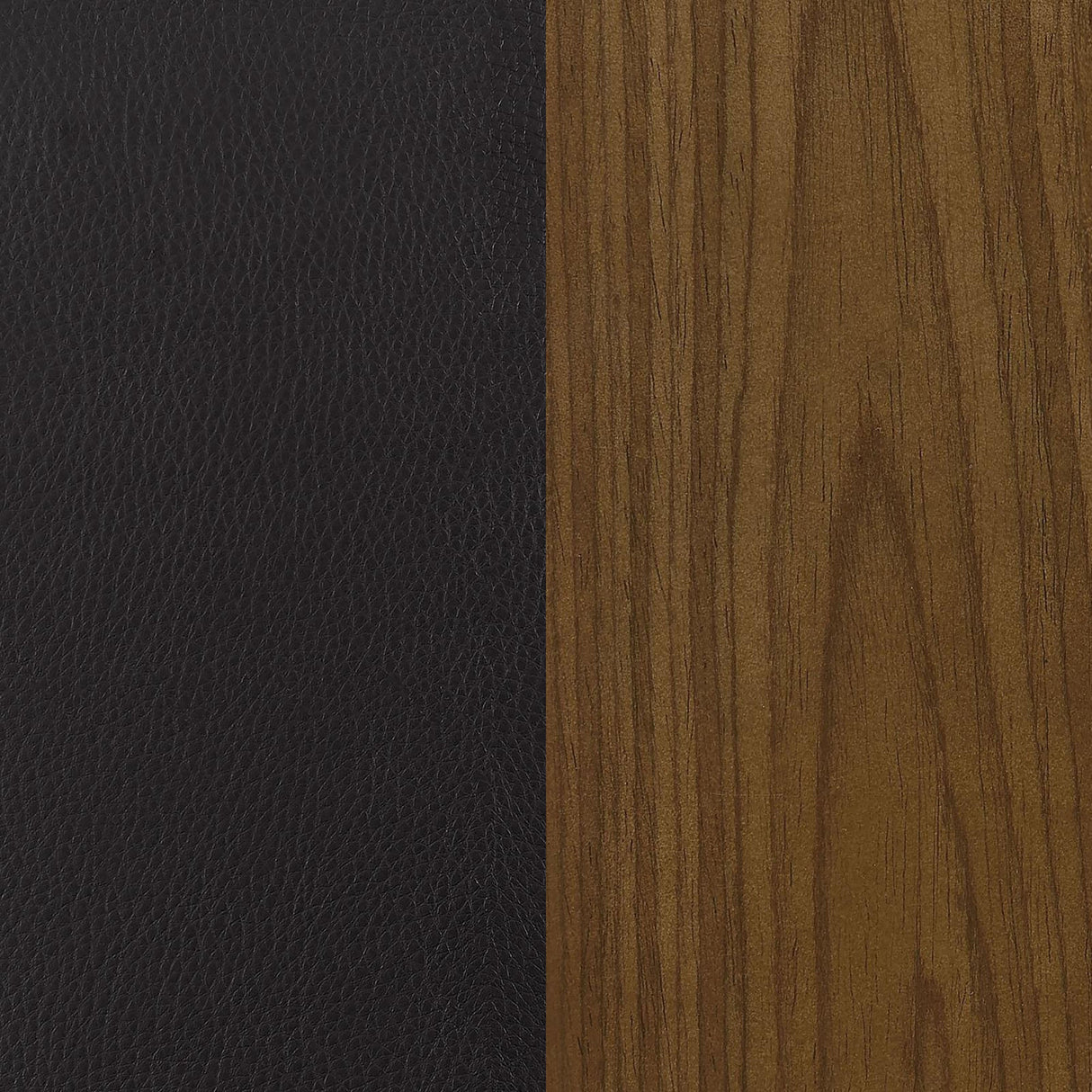 Walker Edison | Faux Leather with Wood Swivel Office Chair
