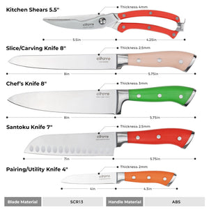 9 Piece CuttingWise Cutting Boards + Knife Set