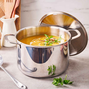 5-Ply Stainless Stock Pot with Lid, 7-Qt