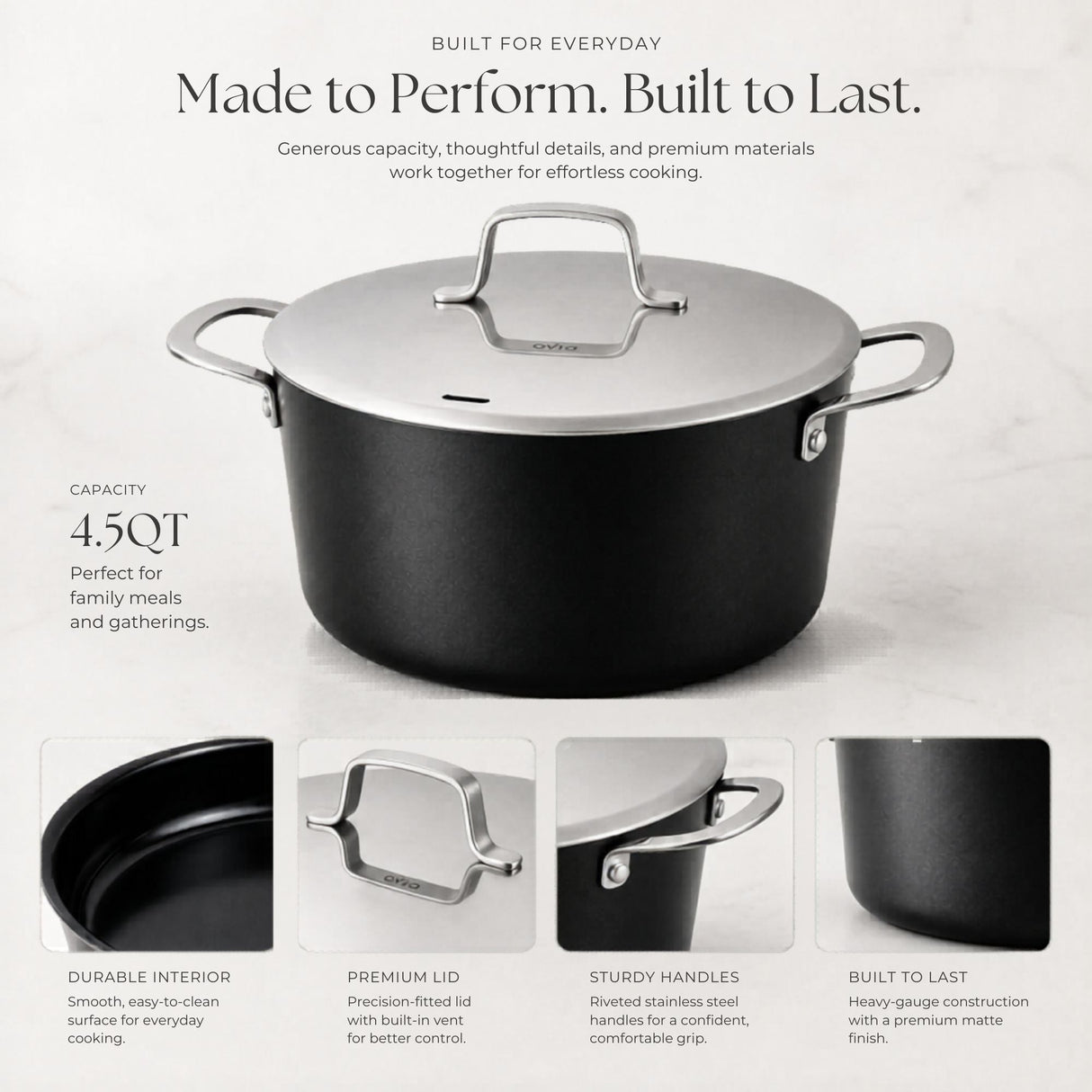 Stock Pot with Lid, 4.5-Qt
