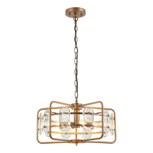 4-Light Golden or Black Modern Crystal Island Pendant Light