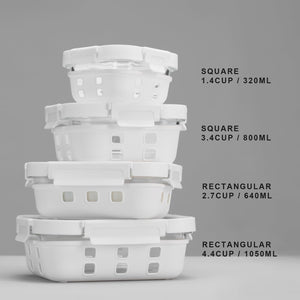 Glass Container w/ Silicone Wrap Set