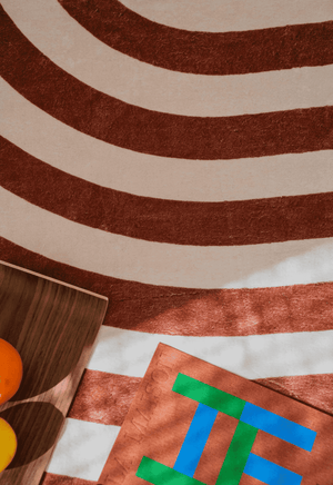 Curvy Brown Stripes Design Rug