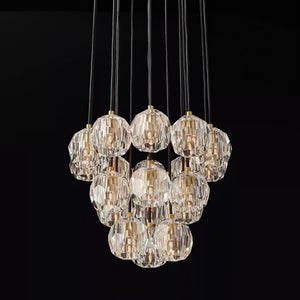 Kristal Crystal Round Cluster Chandelier