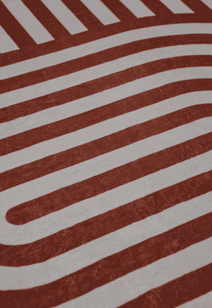 Curvy Brown Stripes Design Rug