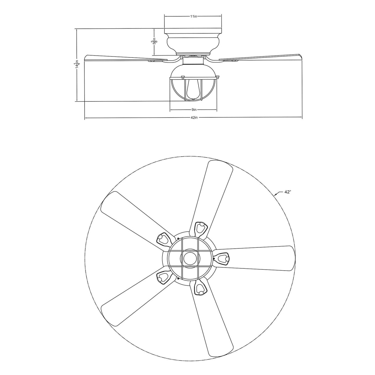 42" Traditional Flush Mount Reversible Ceiling Fan with Lighting and Remote Control