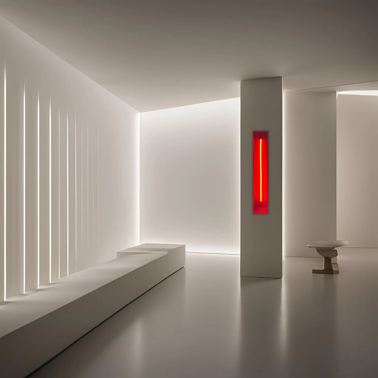 Redwood Radiance Lamp | Tall LED Strip Wooden Lamp