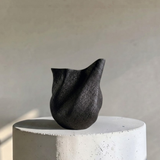 Everest Terracotta Vessel, Hand-painted in Jet Black, 11.4"L x 10"W x 13"H