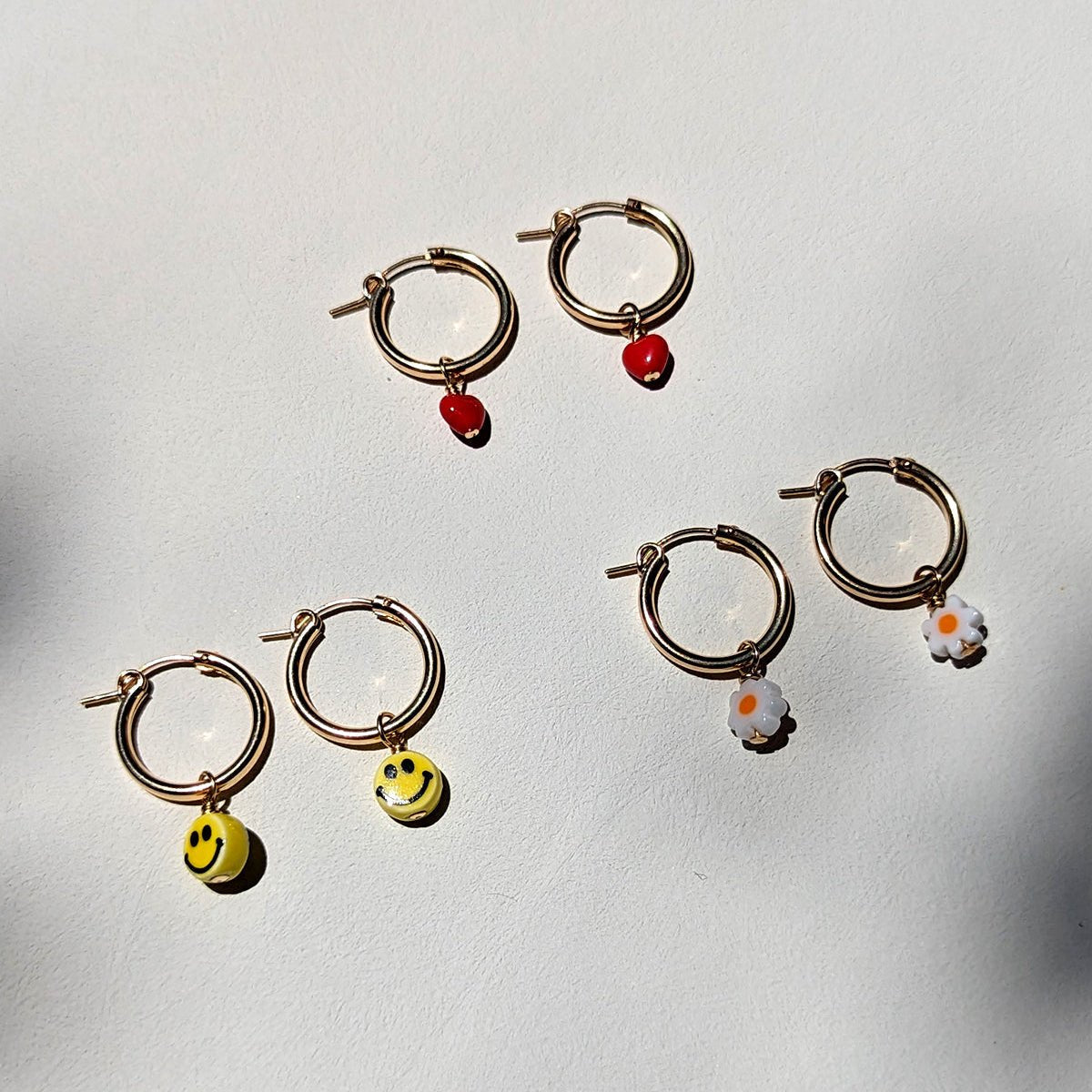 Charm Hoop Earrings | Hearts