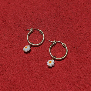 Charm Hoop Earrings | Daisies