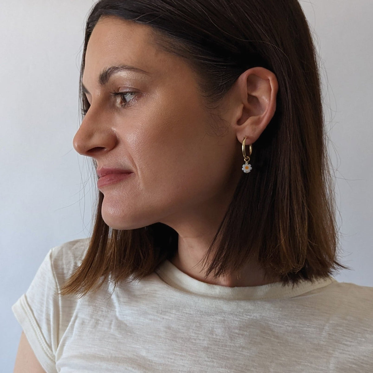 Charm Hoop Earrings | Daisies
