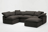 5-Cube Modular U-Sofa Armless & Ottoman Chaise