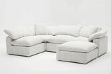 5-Cube Modular U-Sofa Armless & Ottoman Chaise