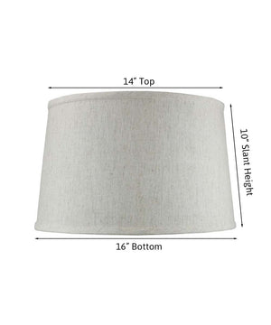 16"W x 10"H Shallow Drum Hard Back Lamp Shade Textured Oatmeal