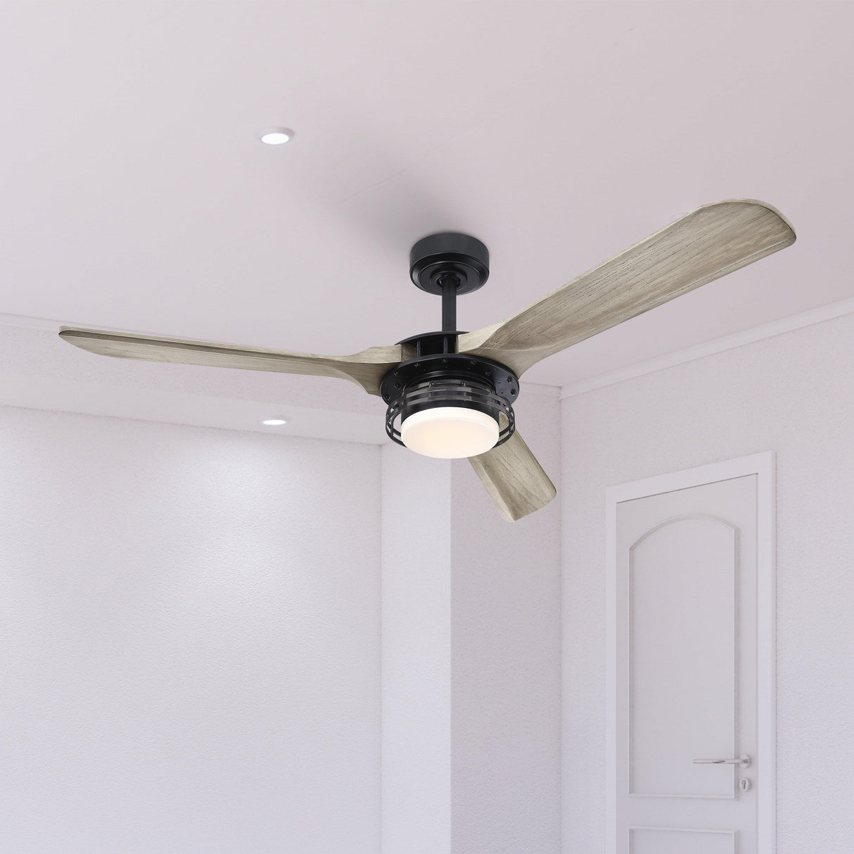 52" Aerofanture Industrial DC Motor Downrod Mount Reversible Ceiling Fan with Lighting and Remote Control