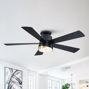 52" Flush Mount Smart Fan with LED Light