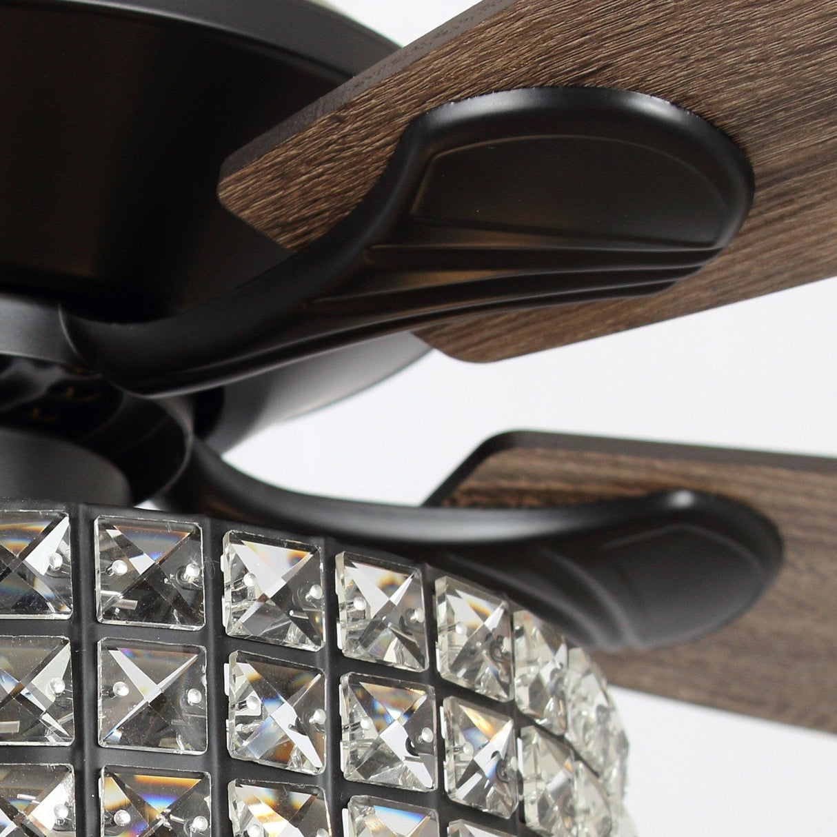 52" Howell Modern Downrod Mount Reversible Crystal Ceiling Fan with Lighting and Remote Control