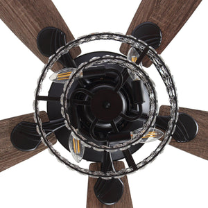 52" Howell Modern Downrod Mount Reversible Crystal Ceiling Fan with Lighting and Remote Control