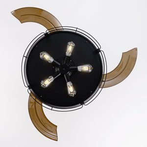 52" Jamshedpur Industrial Downrod Mount Ceiling Fan with Lighting and Remote Control