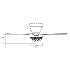 52" Kanpur Modern Chrome Flush Mount Reversible Crystal Ceiling Fan with Lighting and Remote Control