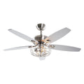 52" Kyla Industrial Caged Ceiling Fan With Light Remote Control Satin Nickel