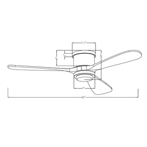 52" Mayna Modern Flush Mount Reversible Ceiling Fan with LED Lighting and Remote Control