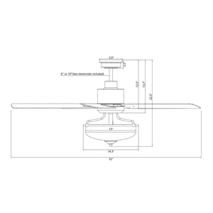52" Mumbai Industrial Downrod Mount Reversible Ceiling Fan with Lighting and Remote Control