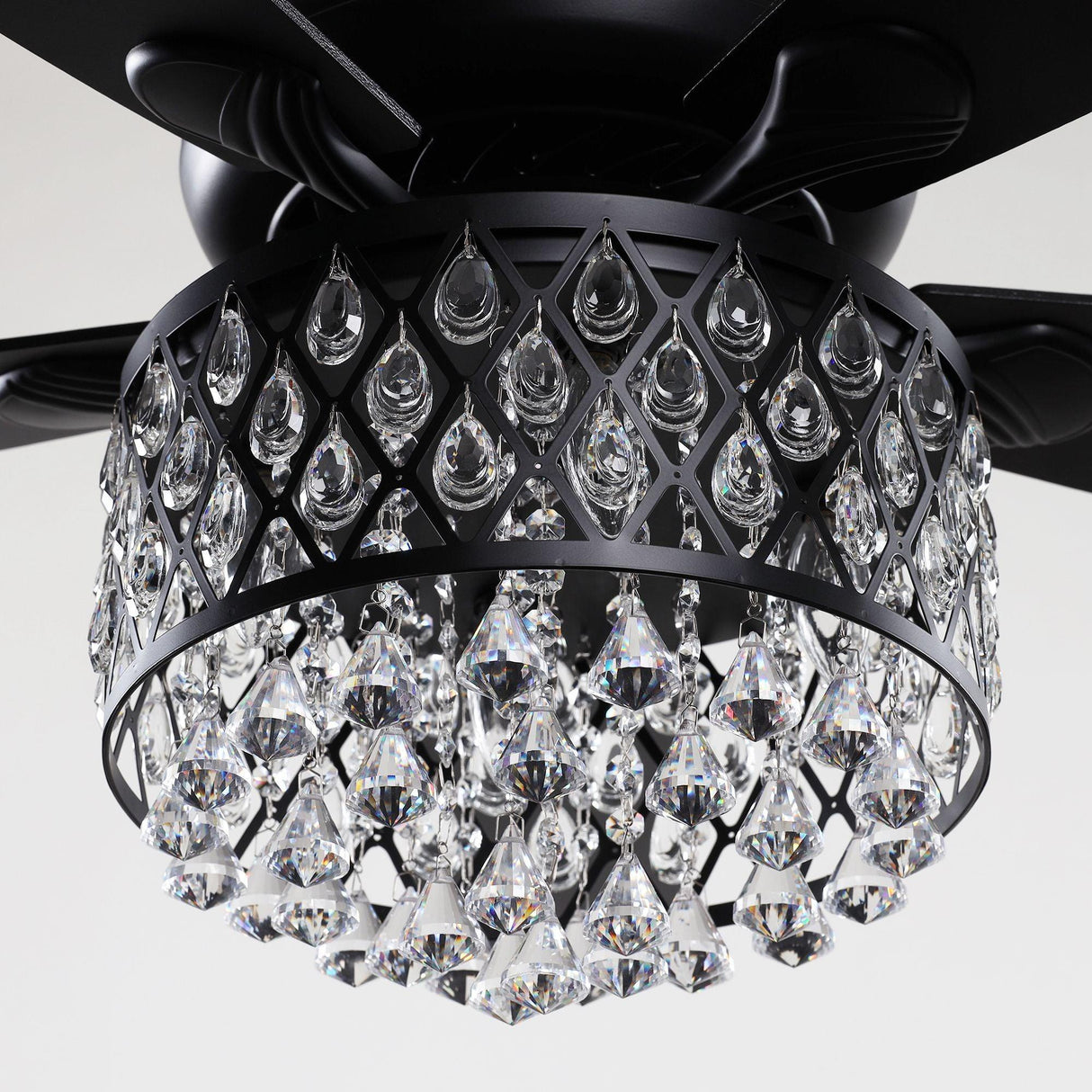 52" Wethington Modern Downrod Mount Reversible Crystal Ceiling Fan with Lighting and Remote Control