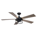 52" Windmill Modern DC Motor Downrod Mount Reversible Ceiling Fan With Lighting And Remote Control
