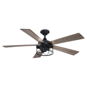 52" Windmill Modern DC Motor Downrod Mount Reversible Ceiling Fan With Lighting And Remote Control