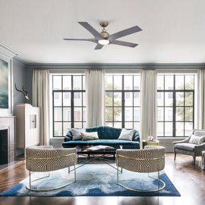 56" Genoa Farmhouse DC Motor Downrod Mount Reversible Ceiling Fan with Lighting and Remote Control