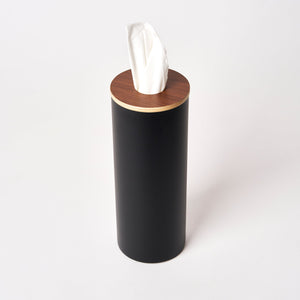 Round Tissue Case - Steel + Wood