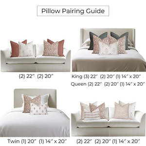 Nina Floral Block Printed Pillow Cover | Brown