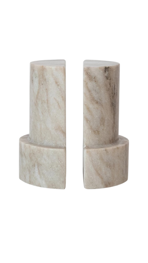 Roya Marble Bookends, Set of 2