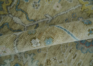Hand Knotted Beige, Ivory and Gray Traditional Oushak Custom Made Wool Area Rug