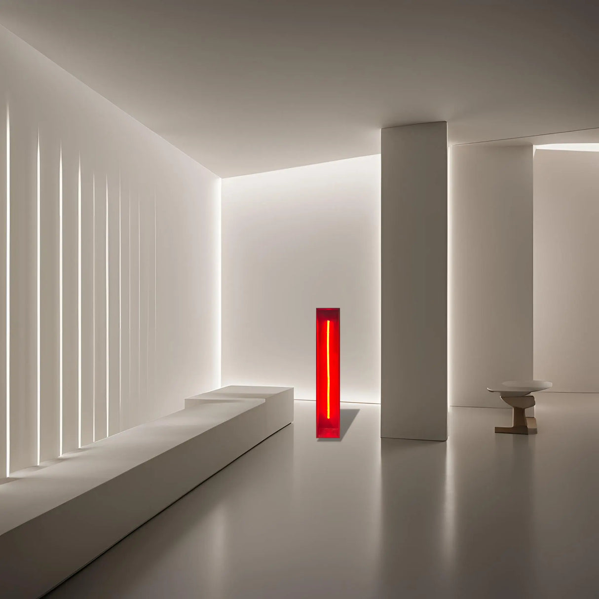 Redwood Radiance Lamp | Tall LED Strip Wooden Lamp