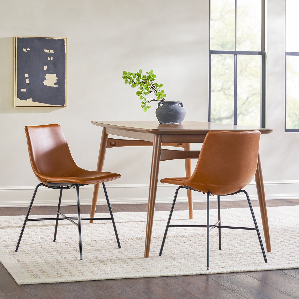 Xuma Urban Industrial Faux Leather Seating Collection (Dining Chair or Counter Stool), Set of 2