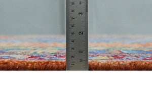 Hand Knotted Rust, Blue and Olive Traditional Multi Size Antique Wool Area Rug