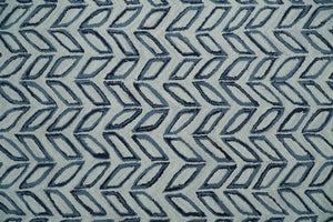 Contemporary Farmhouse Leaf's Hand Tufted Silver and Blue Loop Multi Size Wool Rug