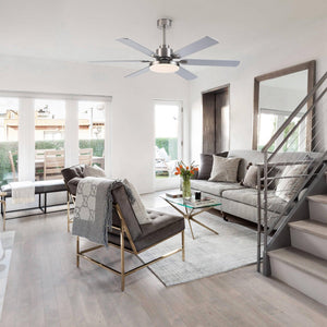 60" Lucknow Modern Ceiling Fan with Lighting and Remote Control