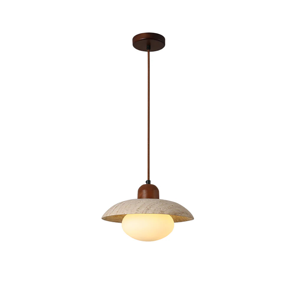Travertine Glass Noah Disc Pendant Lamp