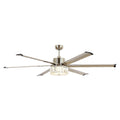 65‘’ Satin Nickel Indoor Down Rod Ceiling Fan