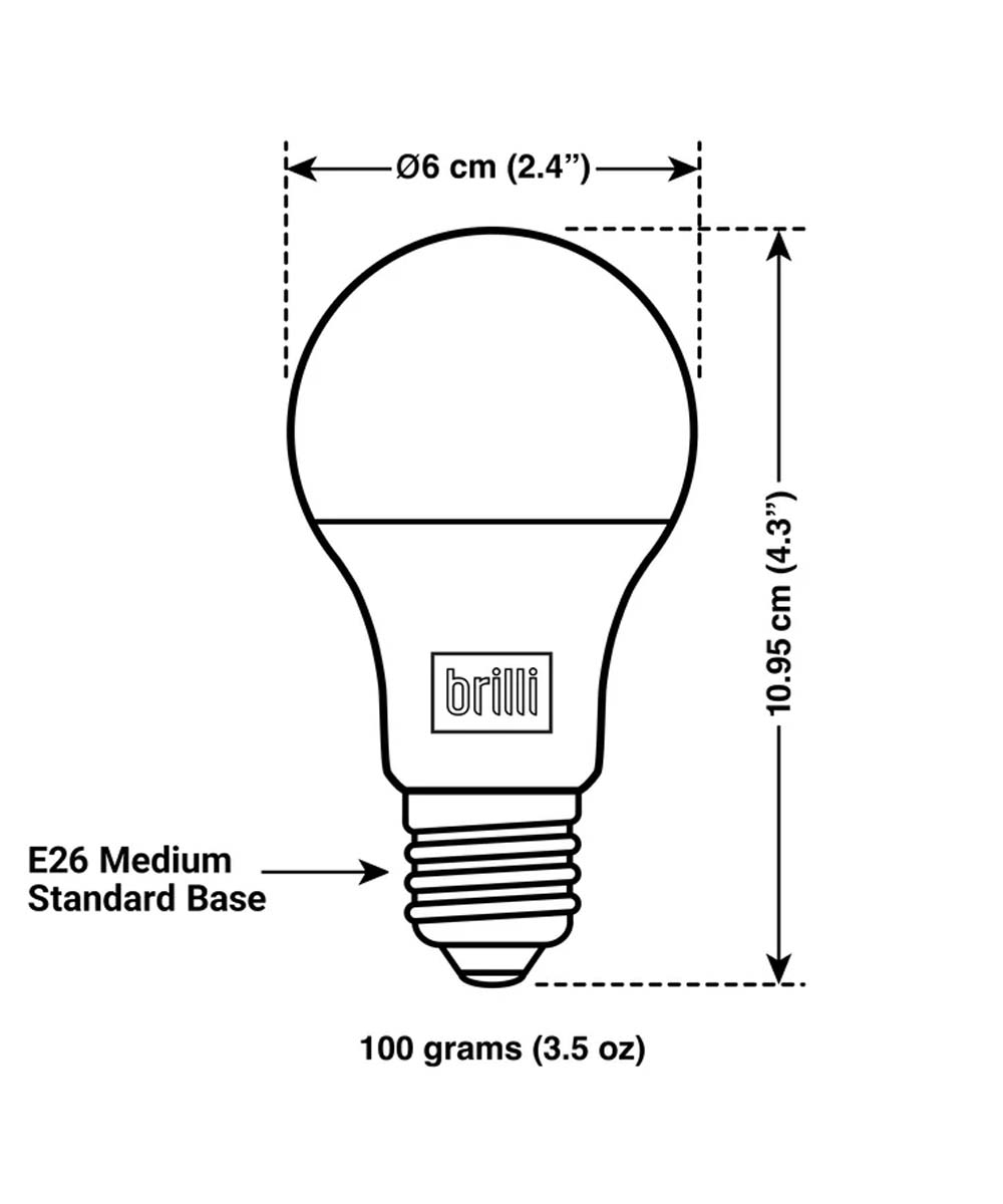 Charge Up A19 75 Watt Dimmable 5000K LED Light Bulb by Brilli (4 Pack)