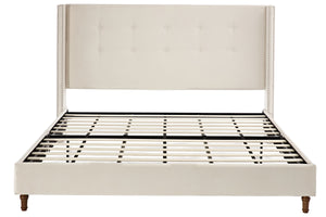Walker Edison | Traditional Peyton Upholstered 54" High Headboard King Bed